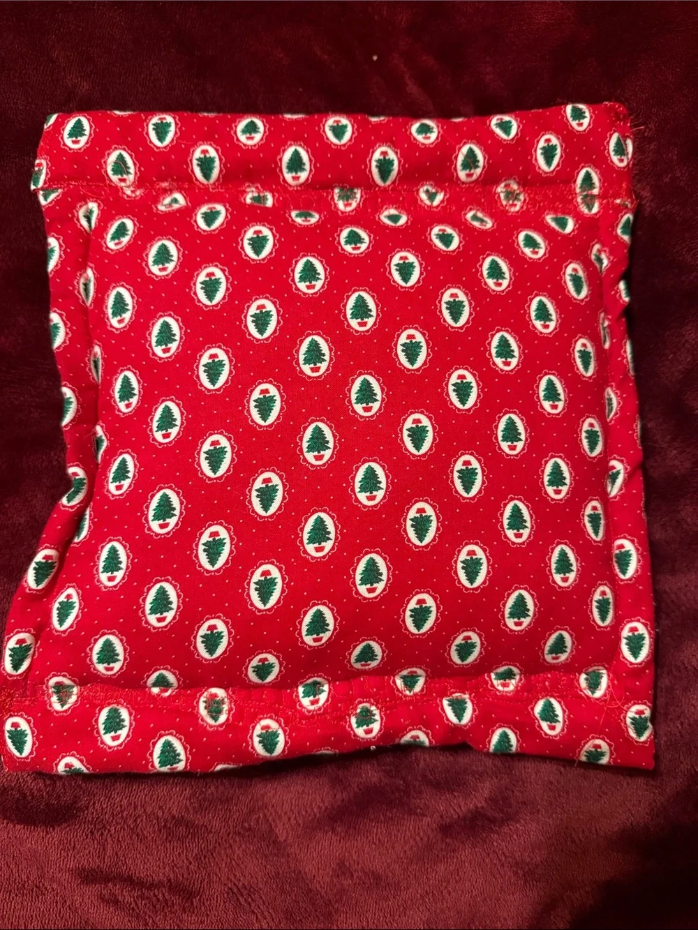 Holiday 'Joy to the World' Embroidered Throw Pillow - Red & Gold- Handmade.